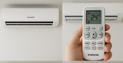 삼성 벽걸이 에어컨 리모컨 이미지