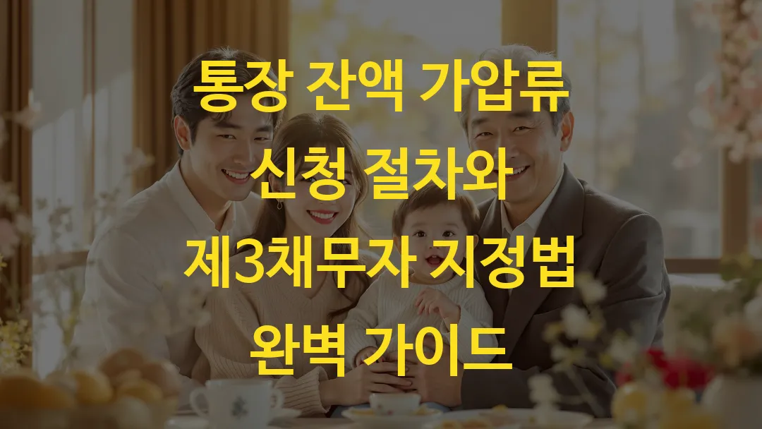 통장 잔액 가압류 신청 절차와 제3채무자 지정법 완벽 가이드