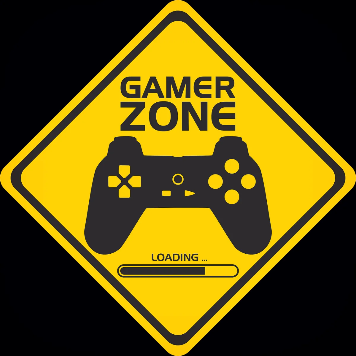 GAMERZONE이-쓰여있는-노란-표지판-이미지