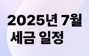 2025년 7월 세금