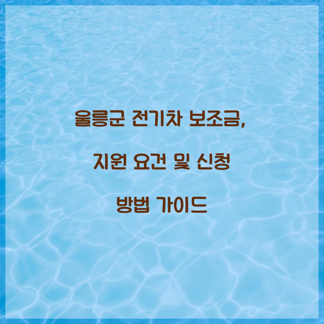 울릉군 전기차 보조금
