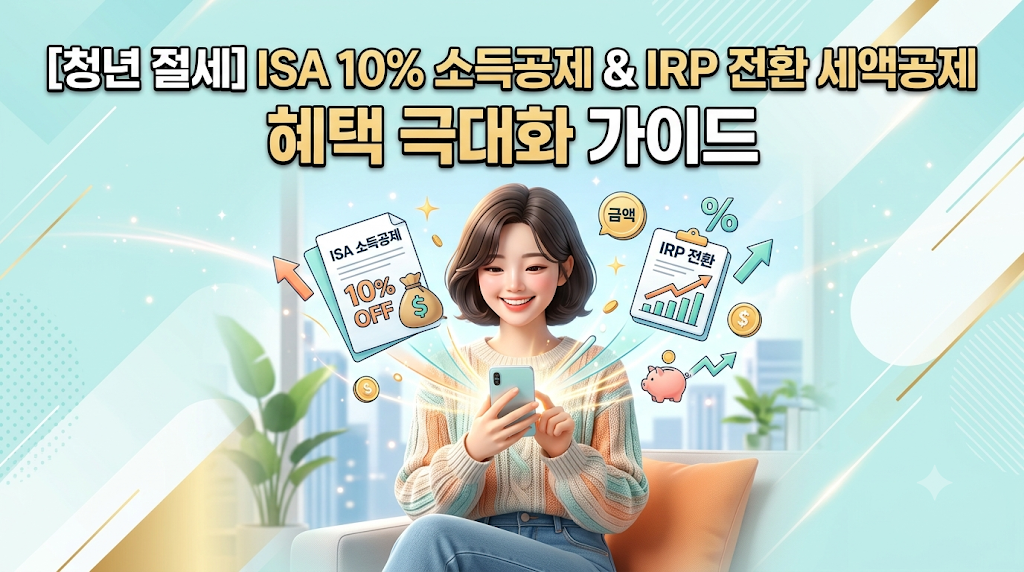 [청년 절세] 청년형 생산적 금융 ISA 10% 소득공제 &amp; IRP 연금계좌 전환 세액공제 혜택 극대화 가이드