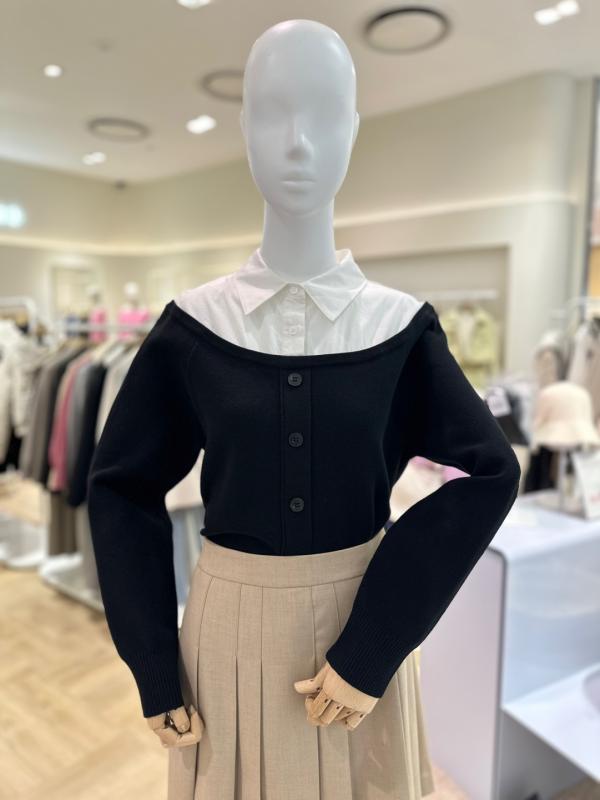 셔츠레이어드 니트 플라스틱아일랜드 PQ1KL261