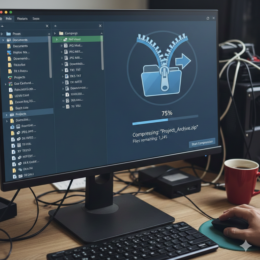 파일 & 압축 관리 유틸리티
19. 7-Zip – 무료 압축 프로그램 추천
7-Zip은 높은 압축률과 빠른 속도를 자랑하는 무료 압축 프로그램입니다