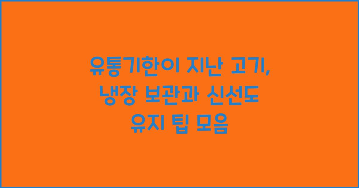 유통기한이 지난 고기, 냉장 보관과 신선도 유지 팁