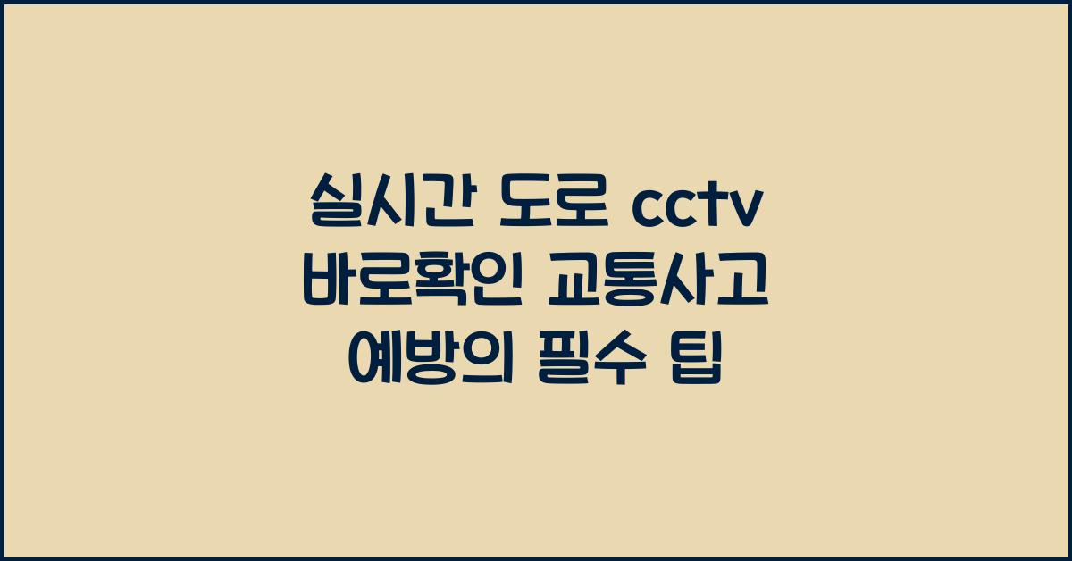 실시간 도로 cctv 바로확인