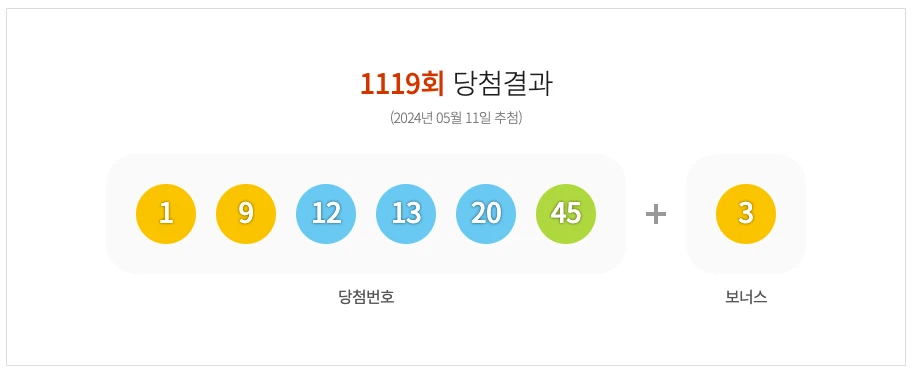 1119회 로또 당첨번호