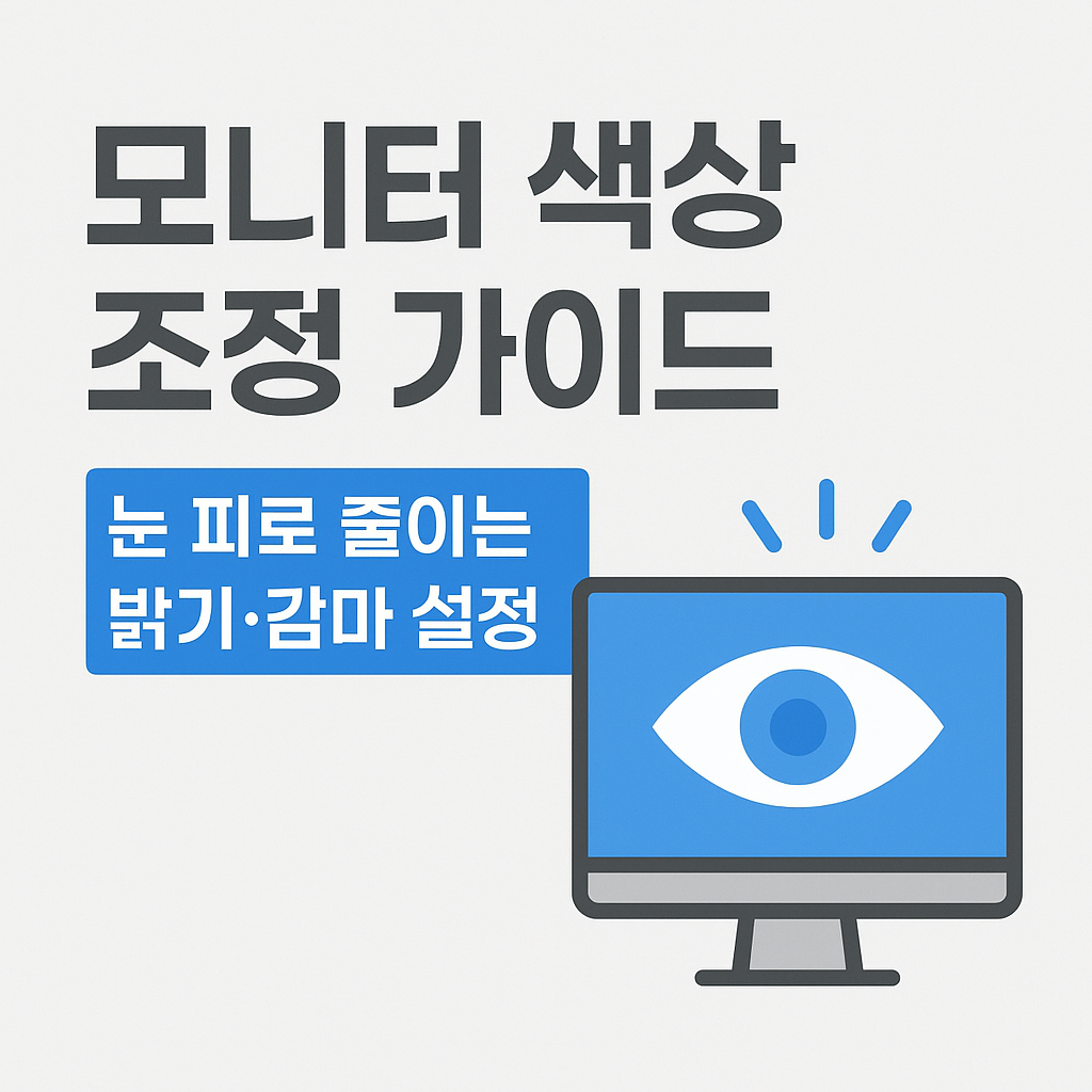 모니터 색상 조정 가이드 &ndash; 눈 피로 줄이는 밝기&middot;감마 설정법