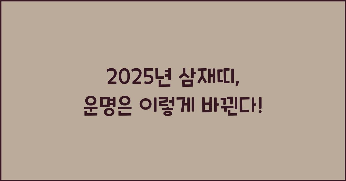 2025년 삼재띠