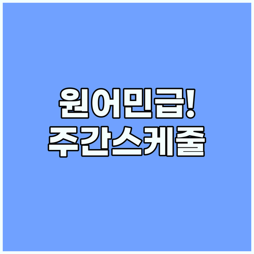 주간 스케줄 영어로 자연스럽게 설명하..