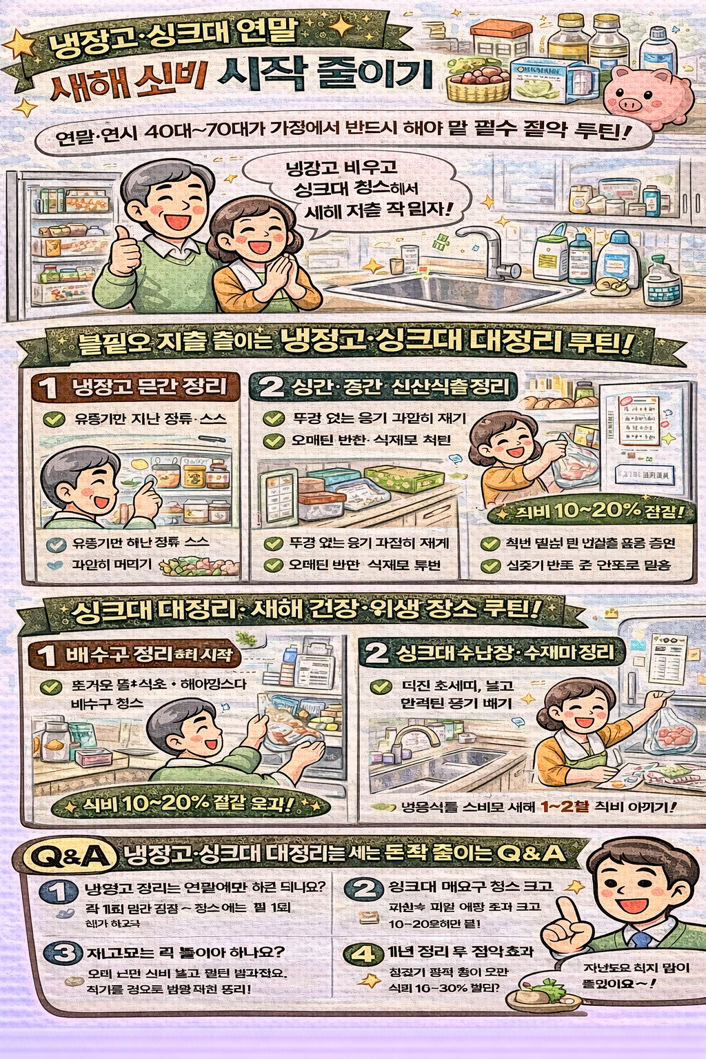 냉장고·싱크대 연말 대정리로 새해 소비 시작 줄이기