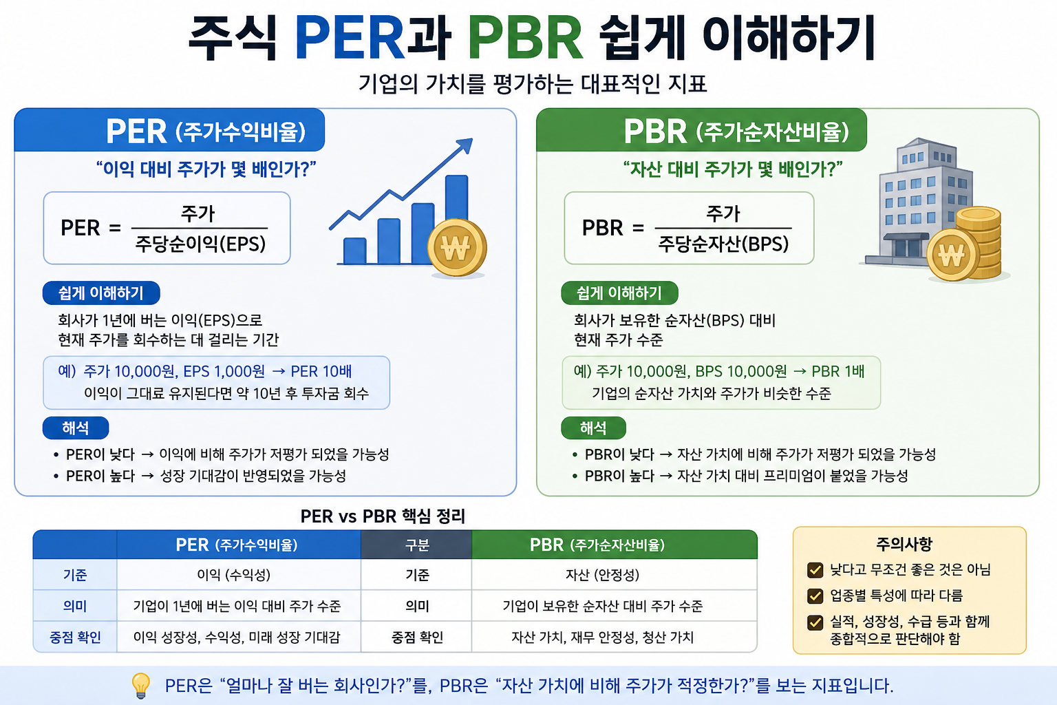 PBR과PER 이해하기쉬운이미지