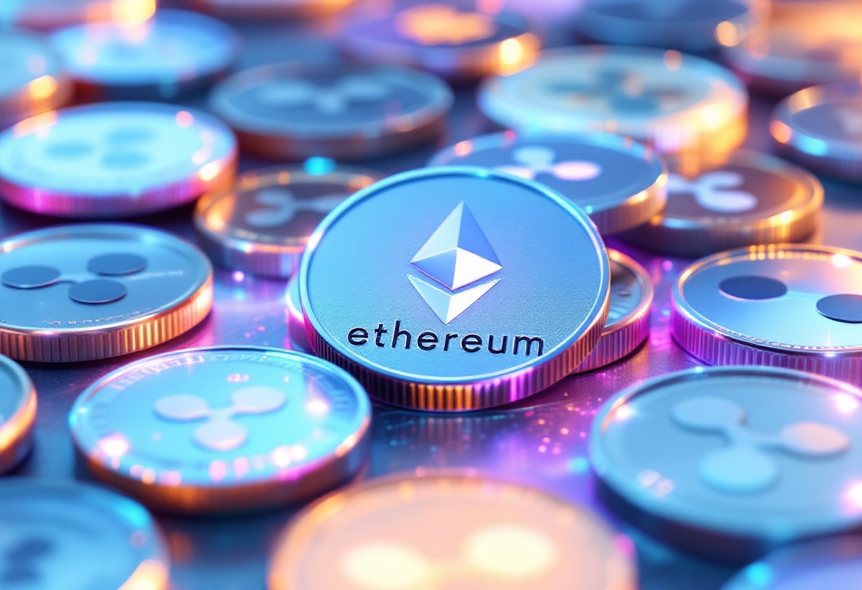 다양한 알트코인들 사이의 이더리움 코인