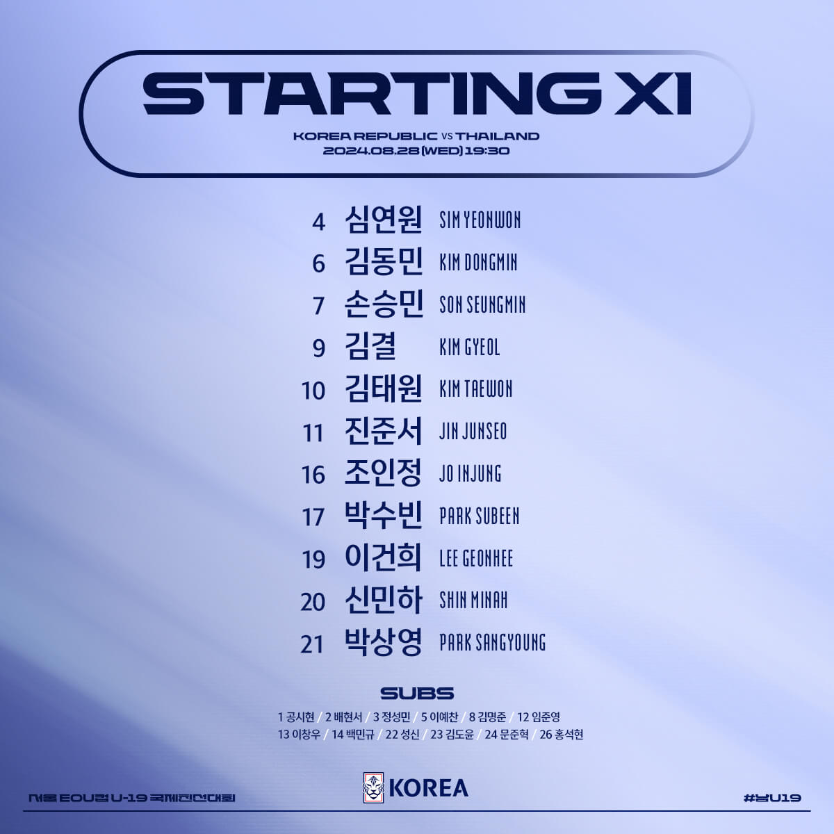 2024 서울 U-19 EOU컵 한국