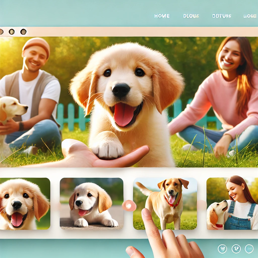 강아지가 사람들과 어울리며 사회화되는 모습