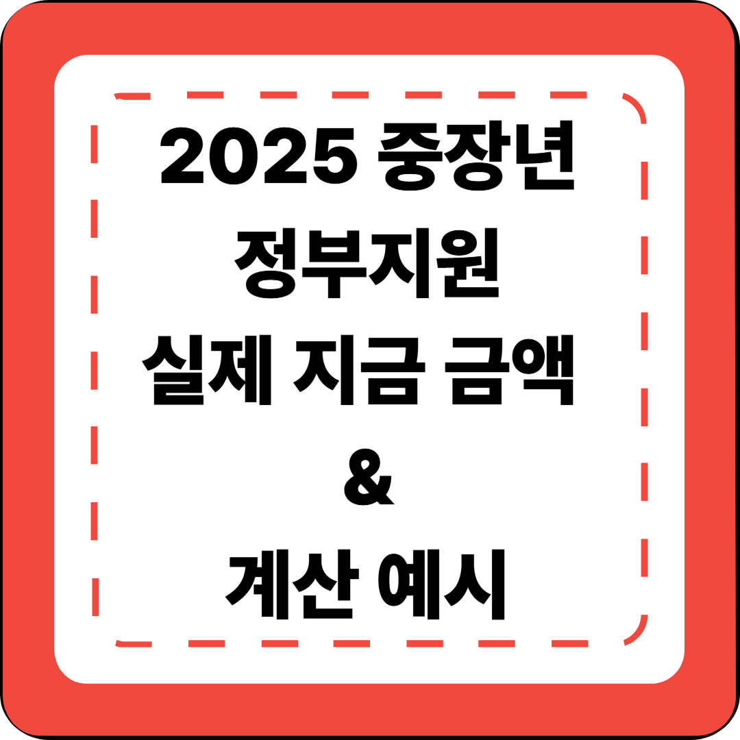 [중장년 정부지원 시리즈 9편] 실제 지급 금액 &amp; 계산 예시📊