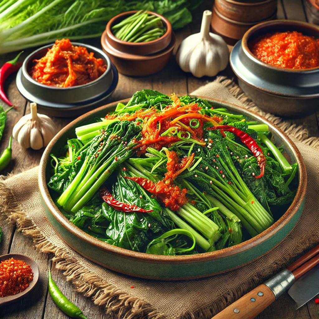 남은 김장 양념으로 버무린 봄동 겉절이