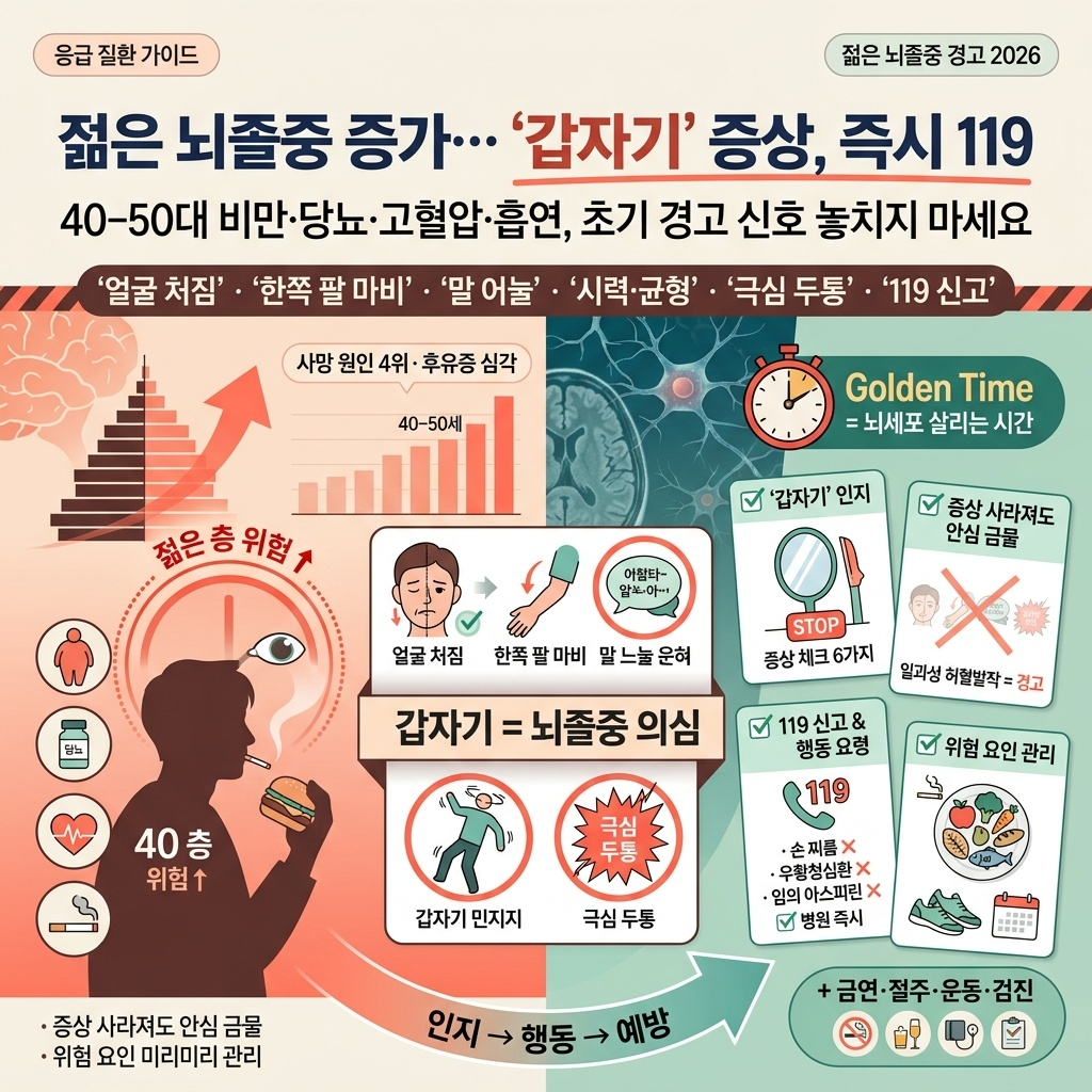 "젊은 뇌졸중 증가 추세&hellip; &lsquo;갑자기&rsquo; 나타나는 증상을 주시하라"