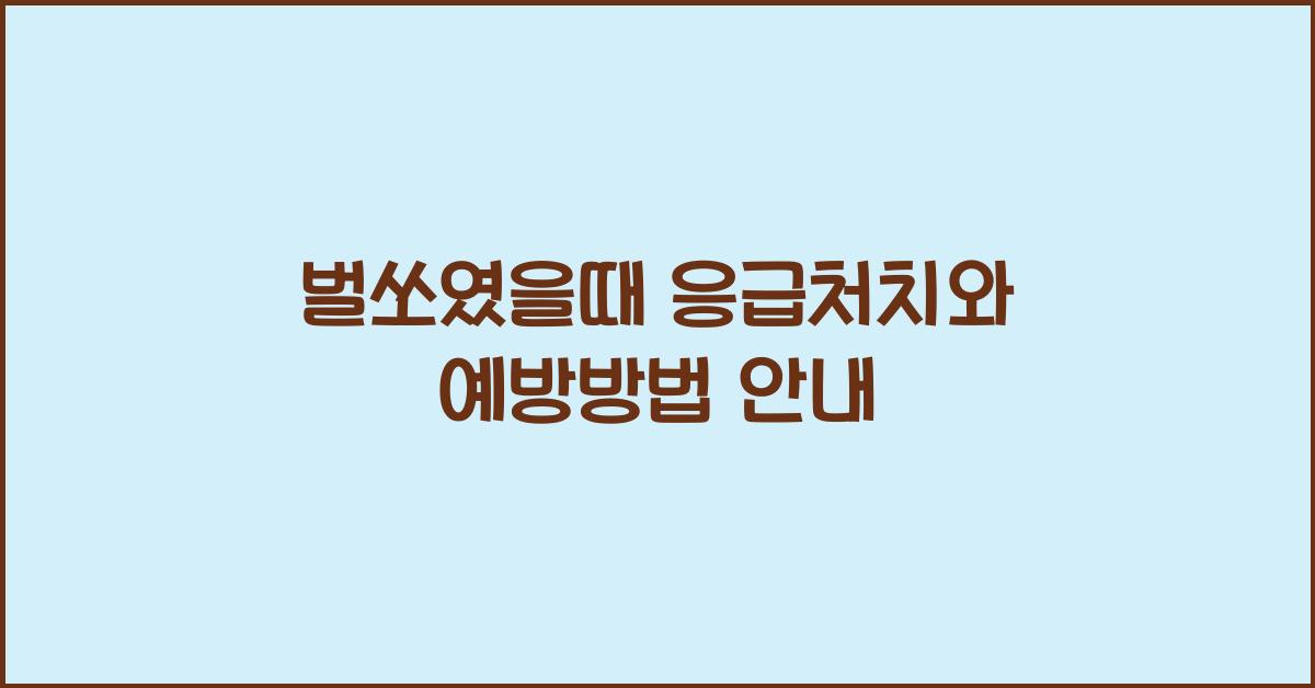 벌쏘였을때