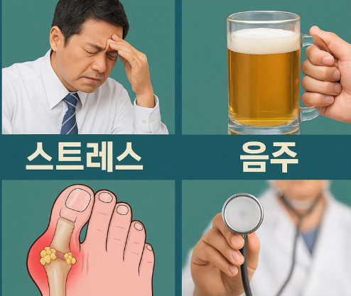 중년층 통풍 증가 (스트레스, 음주, 건강검진)
