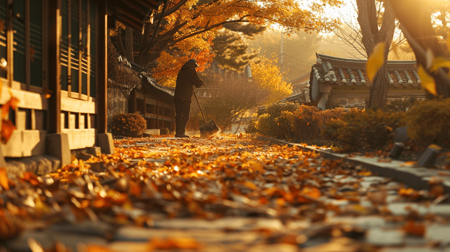 가을철정원-낙엽정리와잡초제거