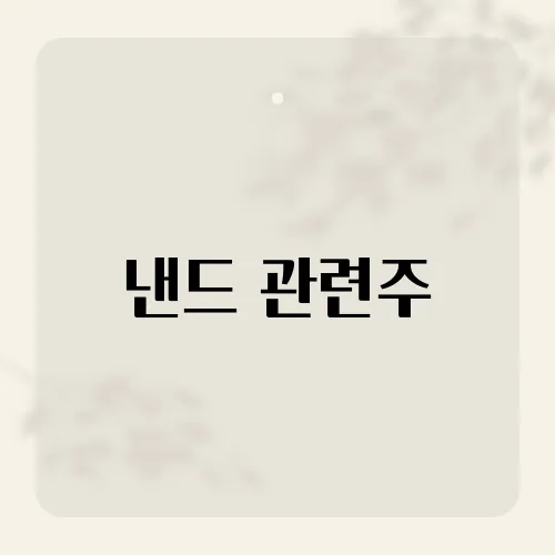 낸드 관련주, 반도체 겨울 끝낸 주인공?