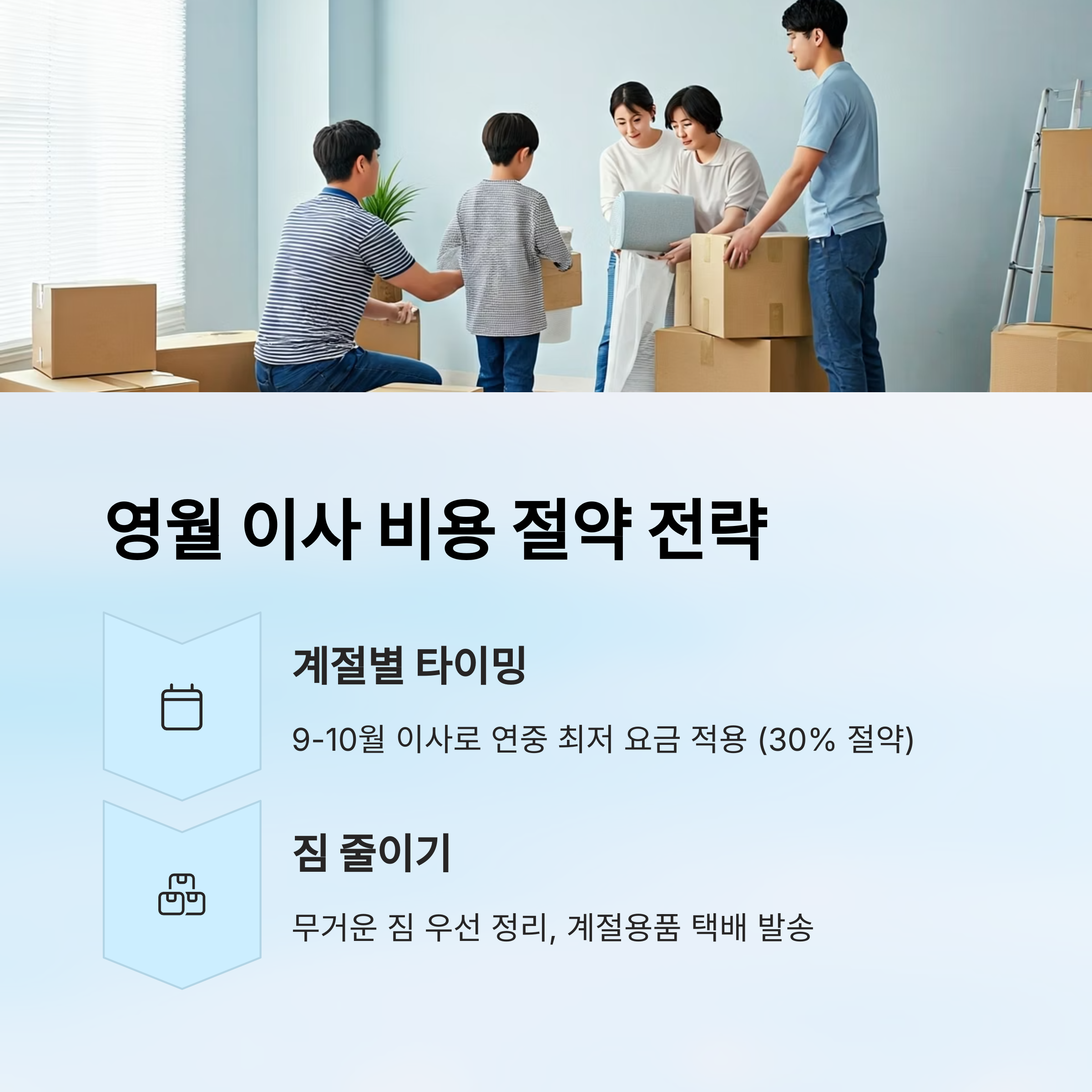 영월 이삿짐센터 비용 절약하기