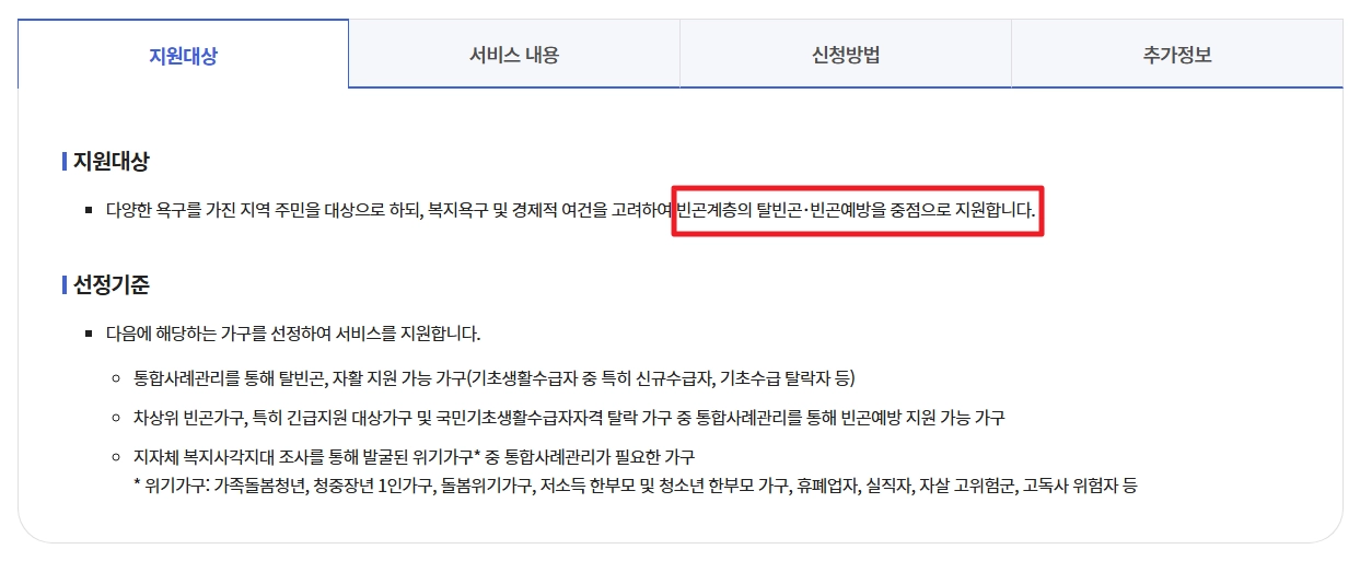 희망복지지원단 통합사례관리