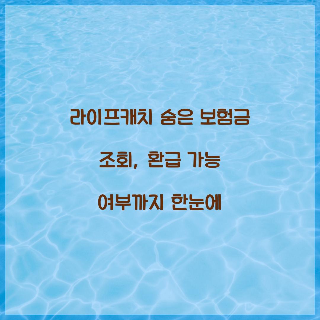 라이프캐치 숨은 보험금 조회