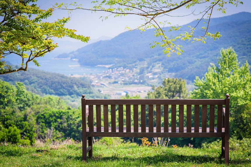힐링 의자 풍경
