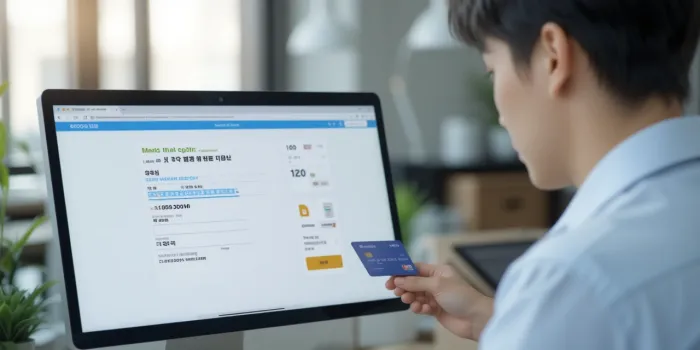 온라인 결제 화면에서 등기부등본 발급 비용을 결제하는 장면