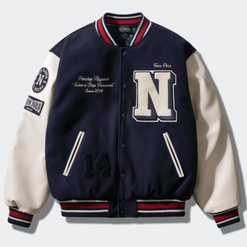 PERSTEP 리메인 바시티 자켓 크림 Remain Varsity Jacket Cream JUOT4536