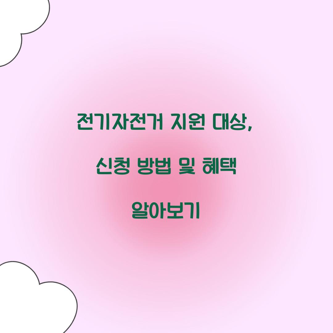 전기자전거 지원 대상