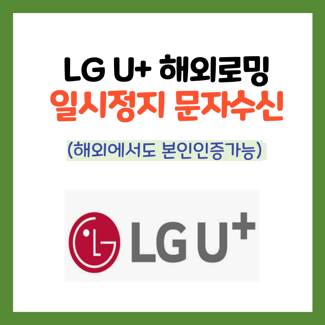 LG U+ 해외로밍 부가서비스 - 해외일시정지 문자수신/본인인증