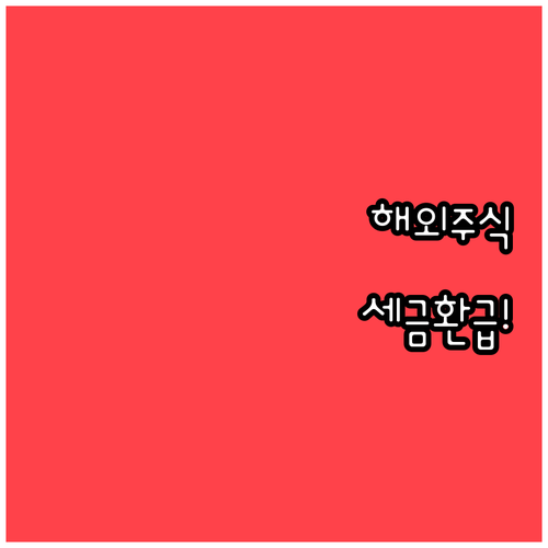 해외 주식 배당소득 세금 원천징수와 ..