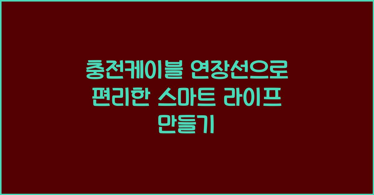 충전케이블 연장선