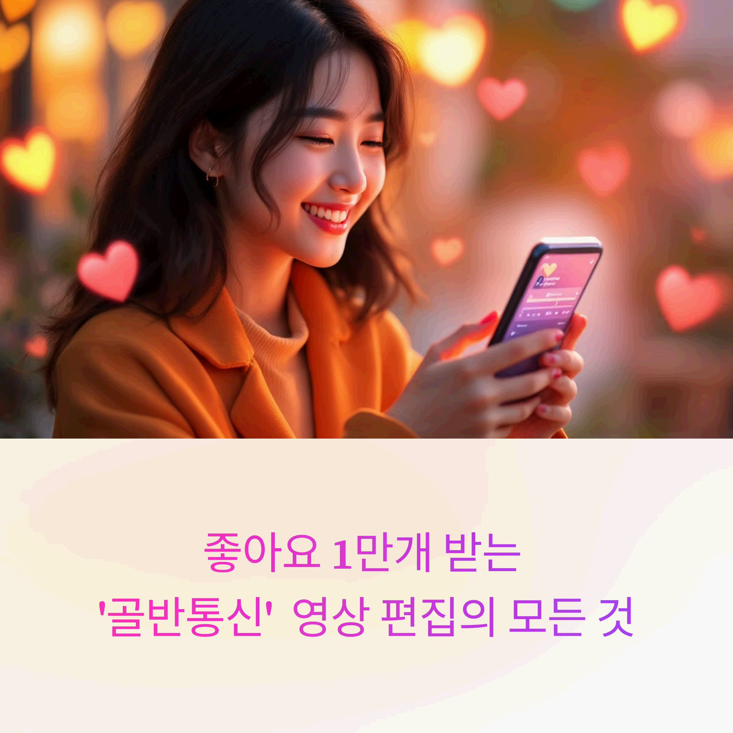 한 사람이 스마트폰으로 골반통신 밈 챌린지 영상을 편집하며 '좋아요'를 받는 방법을 배우는 모습