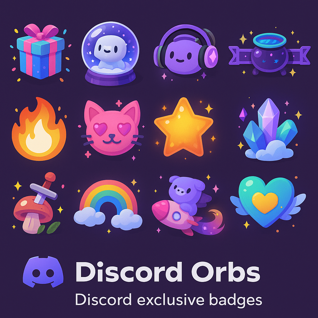 Discord Orbs 전용 배지 컬렉션 한정판 프로필 장식
