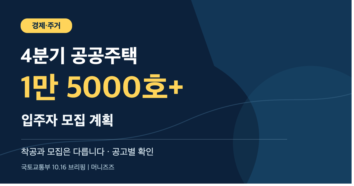 2026년 4분기 수도권 공공주택 1만 5000호 이상 입주자 모집 계획과 공고 확인 안내