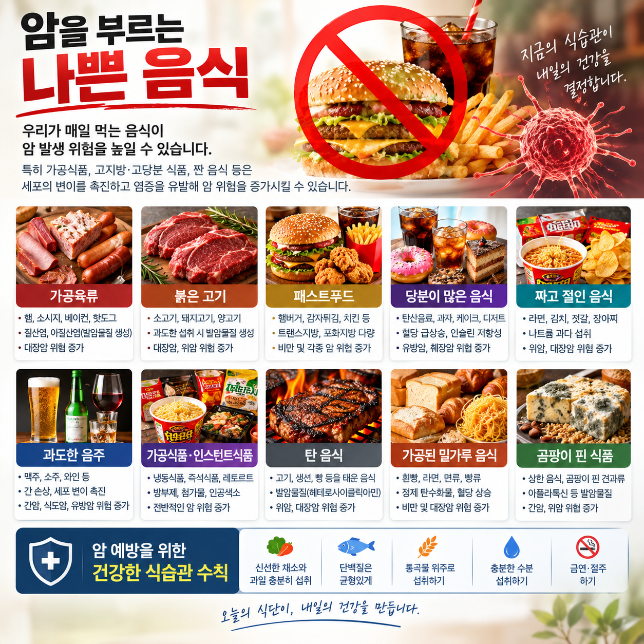 암에 나쁜 음식