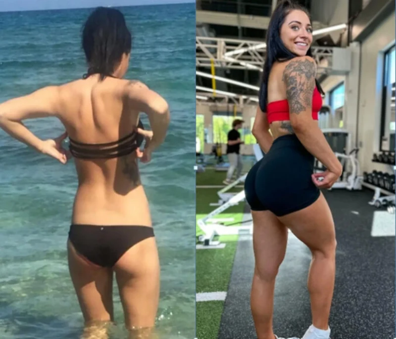 제나 리조의 과거 모습과 현재의 근육질 모습