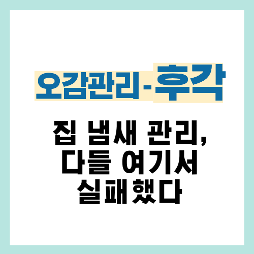 4편. 집 냄새 관리에 실패하는 사람들이 공통으로 하는 실수