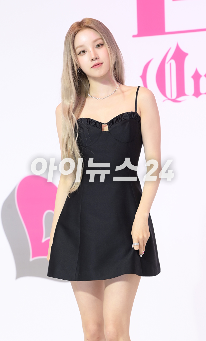 그룹 (여자)아이들 우기가 15일 오후 서울 강남구 역삼동 조선팰리스에서 열린 (여자)아이들 여섯 번째 미니 앨범 'I feel' 제작발표회에 참석하고 있다. [사진=정소희 기자]