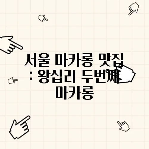 서울 마카롱 맛집 : 왕십리 두번째 마카롱