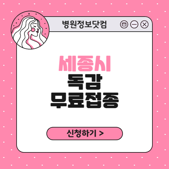 세종시 독감 무료접종 신청 방법|지정 병원 찾기|대상자 조회 확인