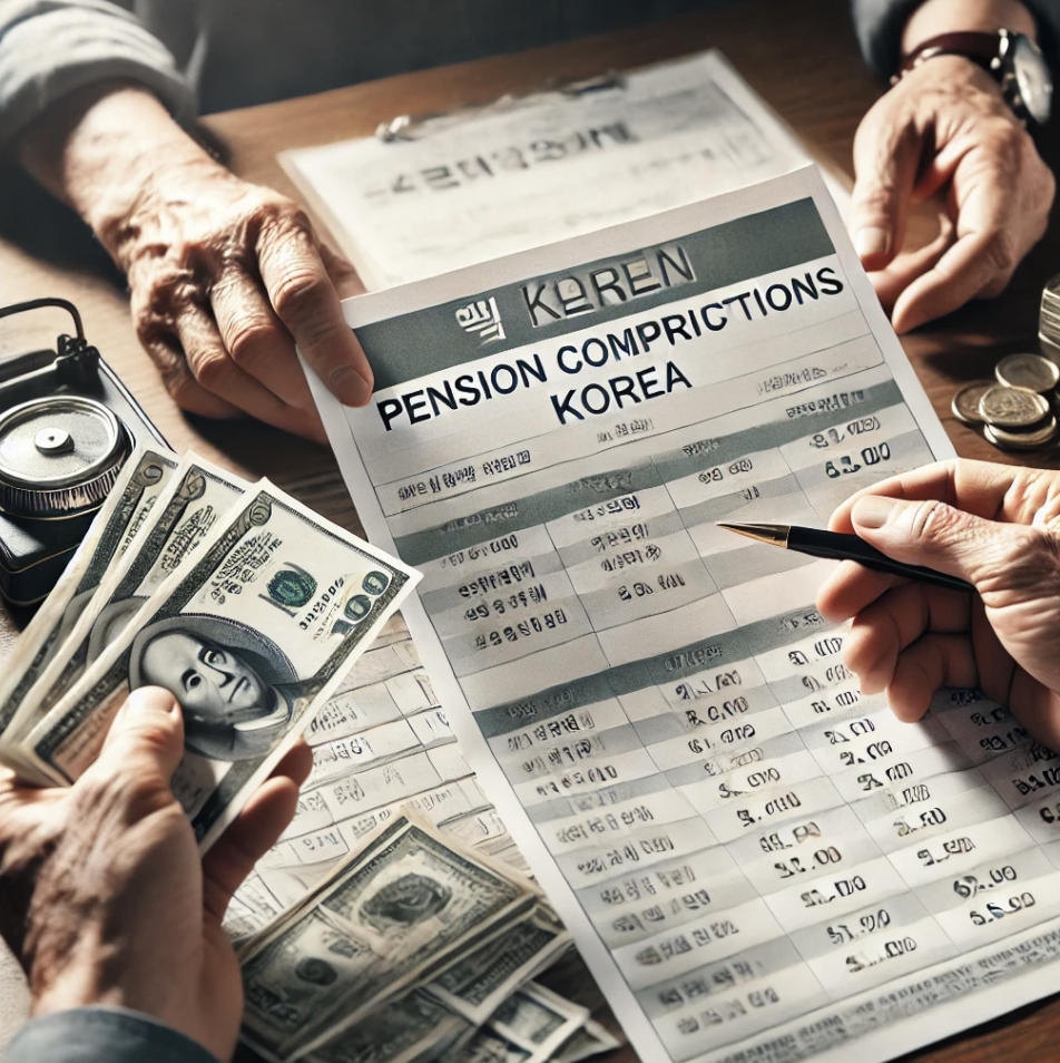 연금 서류를 들고 있는 장면