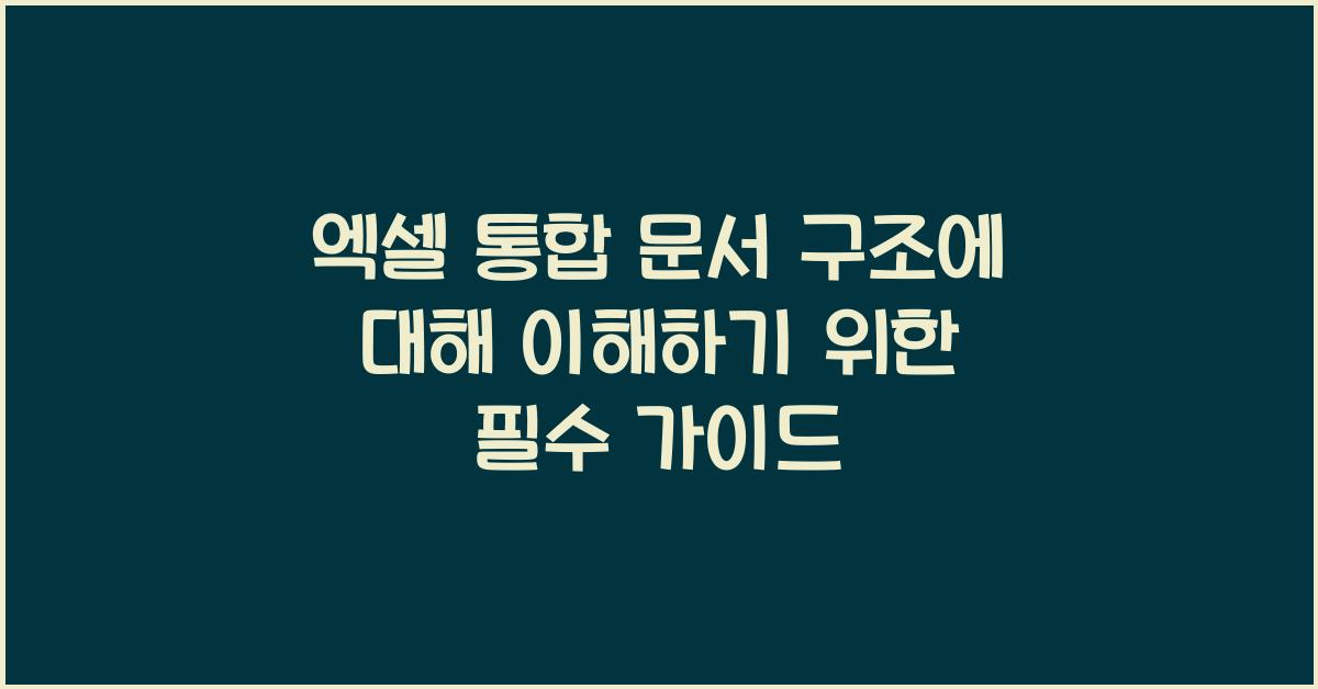 엑셀 통합 문서 구조에 대해 이해하기