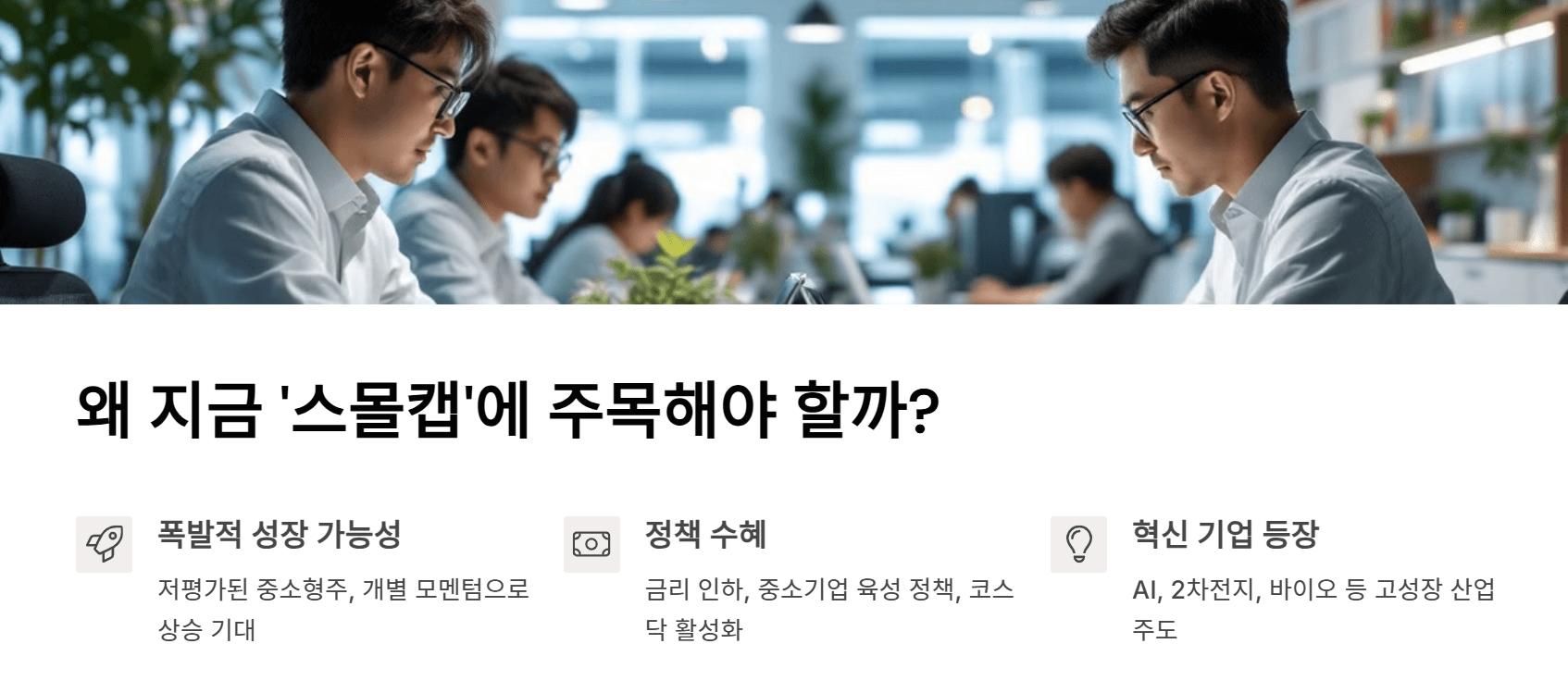 왜 지금 '스몰캡(중소형주)'에 주목해야 할까?