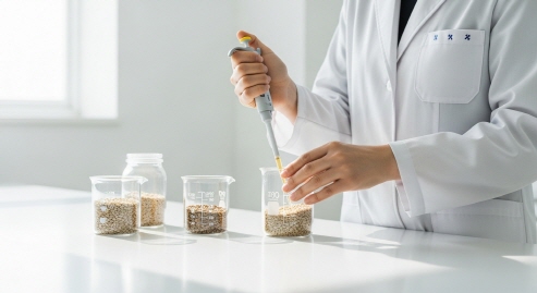 곡물 혼합 효소를 준비하는 장면