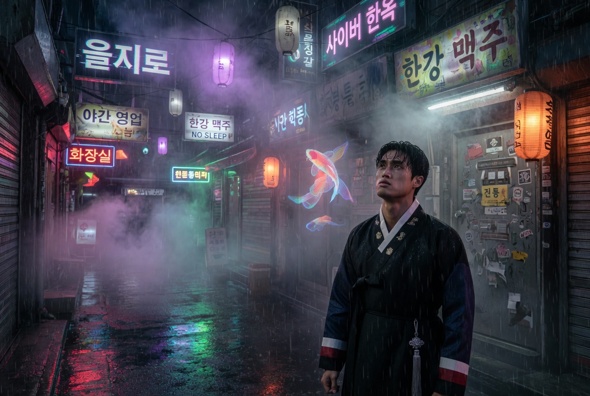 성난 사람들 시즌2 찰스 멜튼 서울 을지로 네온사인 골목 정체성 서사 이미지